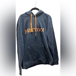 Marmot Men's Navy and Gold Hoodie